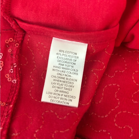 NWT Quacker Factory Long Sleeve Zipper Hoodie Sweater Jacket XL Red A203829 - Picture 6 of 8